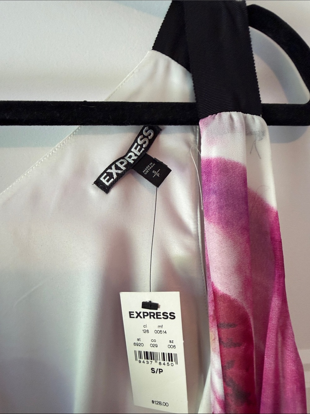 Express Sleeveless White Maxi Dress with Purple Floral Print - Picture 2 of 3